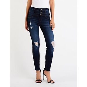 Charlotte Russe Refuge High Waist Ripped Jeans 12